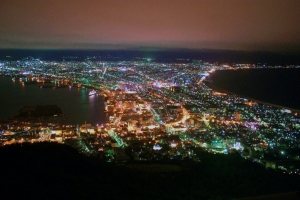 函館山の夜景?（真珠を散りばめたよう・・・。）
