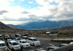 駐車場付近からは芦ノ湖方面の景色も。晴れたら富士山も見えます！