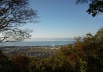 田園風景の向こうに琵琶湖