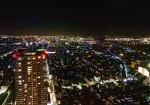 千葉市方面の夜景（東側）。果てなく夜景が続いているように見えました