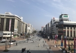 姫路駅からの眺め。大通りの真正面に姫路城が鎮座している！