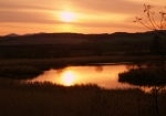 ポントーに写る、二つの夕陽。美しかった景色に、いつまでも余韻の残る常呂の丘でした。