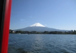 河口湖遊覧船から富士山がくっきり見える