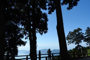 弘法寺見晴台より。巨杉が林立しており、また弘法寺も見応えがあります