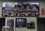 祇園祭で整列した山鉾の写真