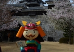 桜満開の松山城