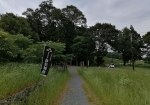 敷地内にある諏訪神社に通じる道。