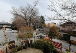 富士塚から駐車場を見下ろす。まずまずの景色